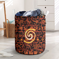 Polynesia Lava Monster Cosplay Laundry Basket Fiery Glowing Volcano Crack Pattern