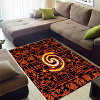 Polynesia Lava Monster Cosplay Area Rug Fiery Glowing Volcano Crack Pattern