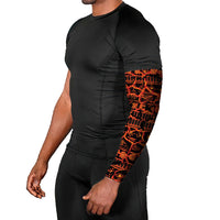 Polynesia Lava Monster Cosplay Arm Sleeves Fiery Glowing Volcano Crack Pattern