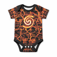 Polynesia Lava Monster Cosplay Baby Onesie Fiery Glowing Volcano Crack Pattern