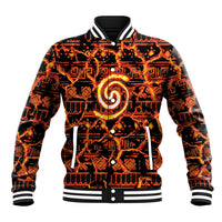 Polynesia Lava Monster Cosplay Baseball Jacket Fiery Glowing Volcano Crack Pattern