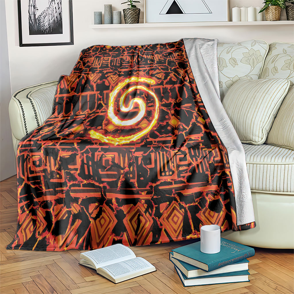Polynesia Lava Monster Cosplay Blanket Fiery Glowing Volcano Crack Pattern