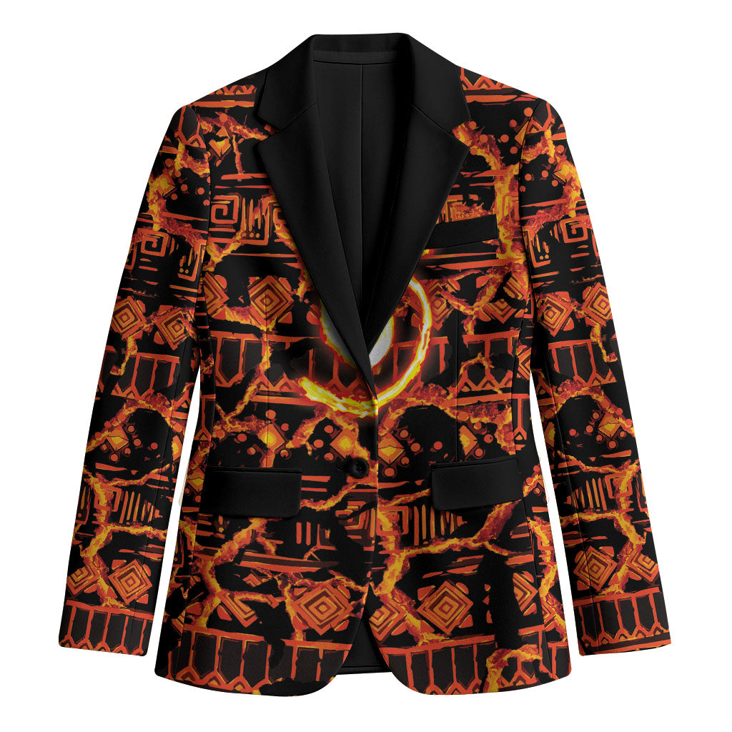 Polynesia Lava Monster Cosplay Blazer Fiery Glowing Volcano Crack Pattern