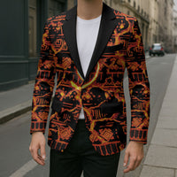 Polynesia Lava Monster Cosplay Blazer Fiery Glowing Volcano Crack Pattern