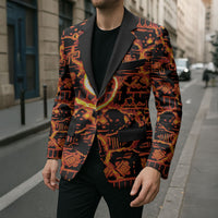 Polynesia Lava Monster Cosplay Blazer Fiery Glowing Volcano Crack Pattern