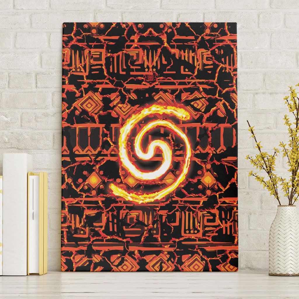 Polynesia Lava Monster Cosplay Canvas Wall Art Fiery Glowing Volcano Crack Pattern