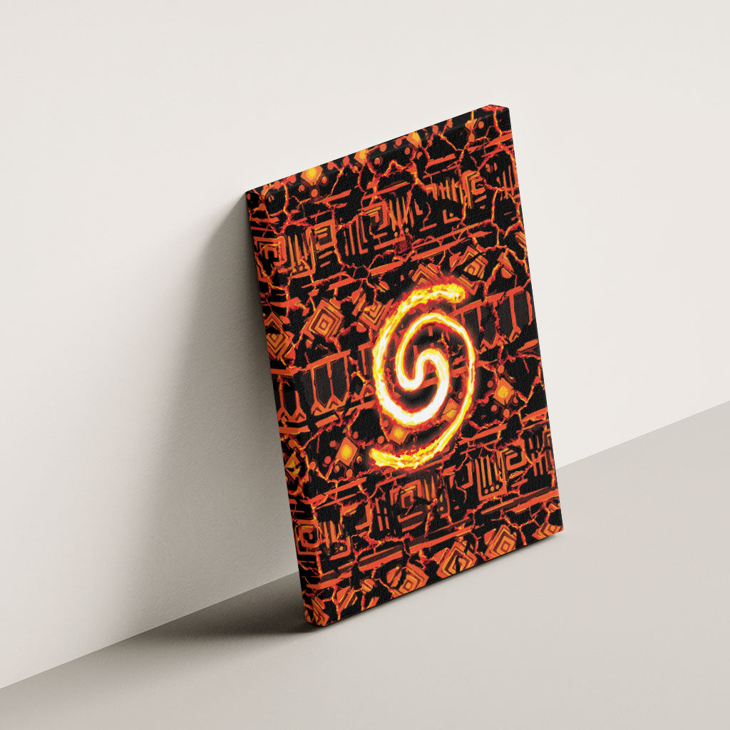 Polynesia Lava Monster Cosplay Canvas Wall Art Fiery Glowing Volcano Crack Pattern