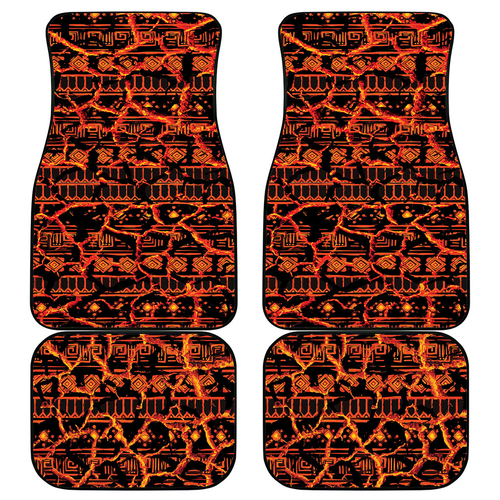Polynesia Lava Monster Cosplay Car Mats Fiery Glowing Volcano Crack Pattern
