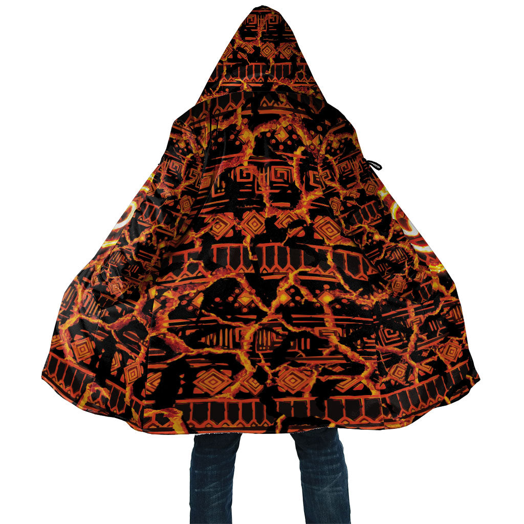 Polynesia Lava Monster Cosplay Cloak Fiery Glowing Volcano Crack Pattern