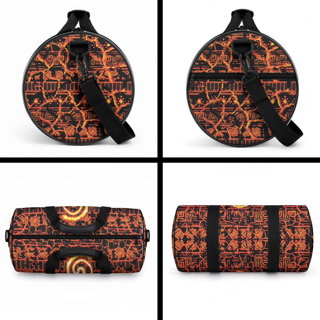 Polynesia Lava Monster Cosplay Duffle Bag Fiery Glowing Volcano Crack Pattern