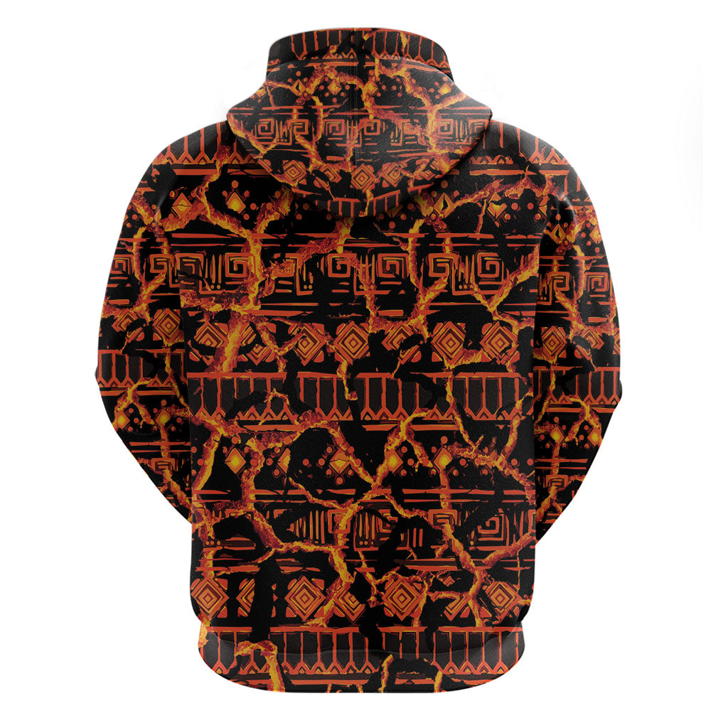 Polynesia Lava Monster Cosplay Hoodie Fiery Glowing Volcano Crack Pattern