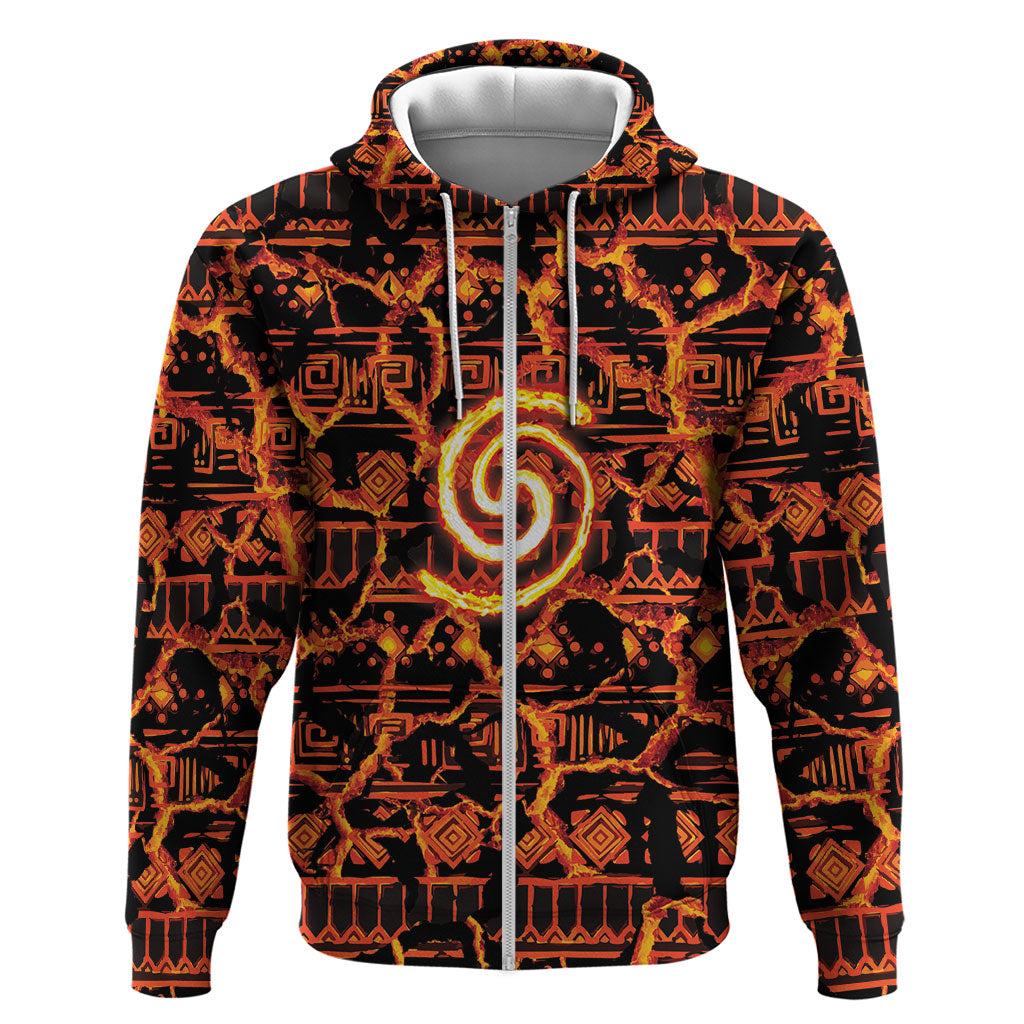Polynesia Lava Monster Cosplay Hoodie Fiery Glowing Volcano Crack Pattern