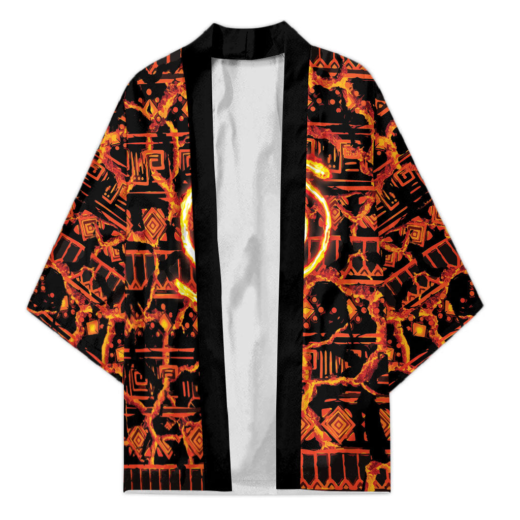 Polynesia Lava Monster Cosplay Kimono Fiery Glowing Volcano Crack Pattern