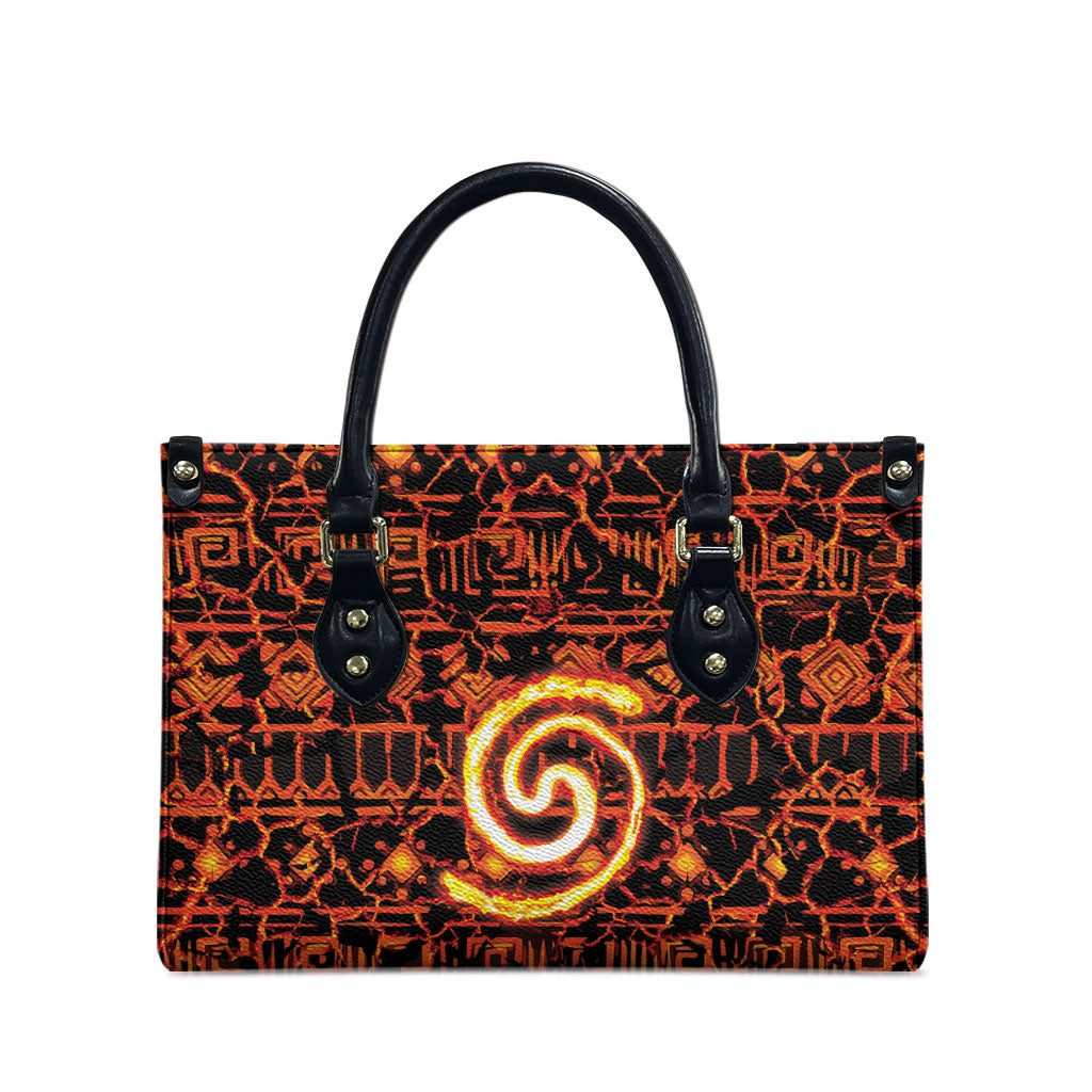 Polynesia Lava Monster Cosplay Leather Bag Fiery Glowing Volcano Crack Pattern