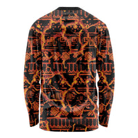 Polynesia Lava Monster Cosplay Long Sleeve Shirt Fiery Glowing Volcano Crack Pattern