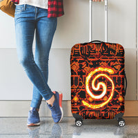 Polynesia Lava Monster Cosplay Luggage Cover Fiery Glowing Volcano Crack Pattern