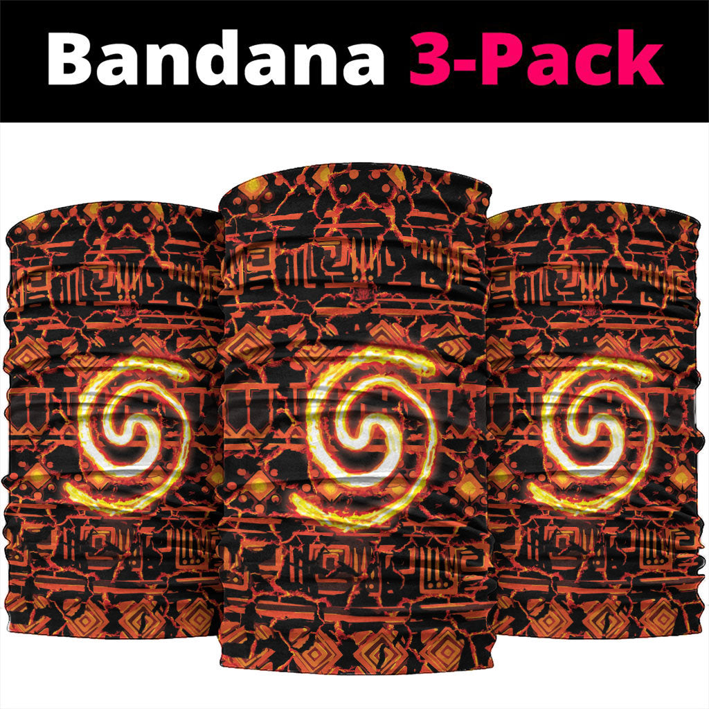 Polynesia Lava Monster Cosplay Neck Gaiter Fiery Glowing Volcano Crack Pattern
