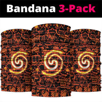 Polynesia Lava Monster Cosplay Neck Gaiter Fiery Glowing Volcano Crack Pattern