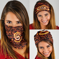 Polynesia Lava Monster Cosplay Neck Gaiter Fiery Glowing Volcano Crack Pattern
