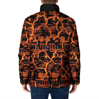 Polynesia Lava Monster Cosplay Padded Jacket Fiery Glowing Volcano Crack Pattern