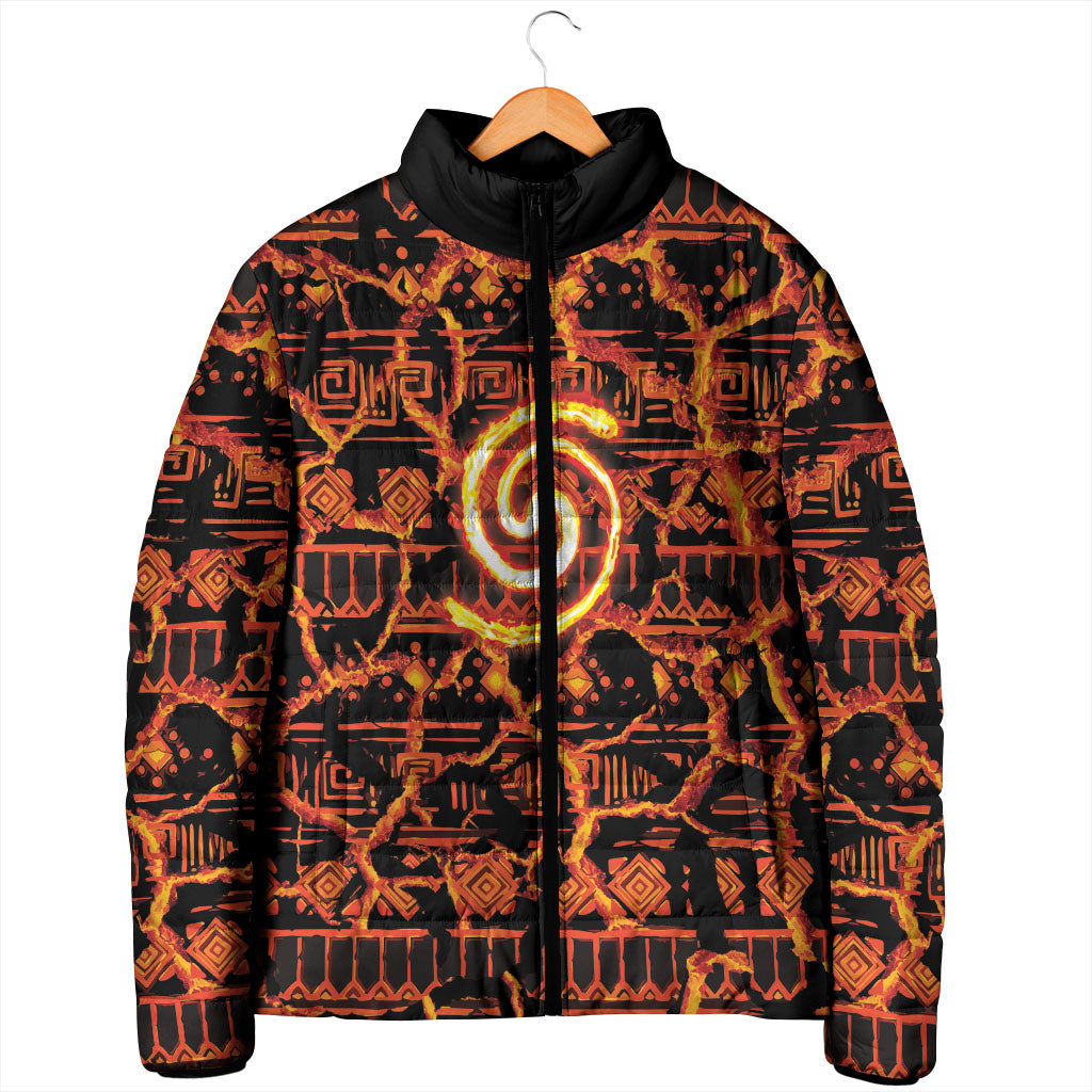 Polynesia Lava Monster Cosplay Padded Jacket Fiery Glowing Volcano Crack Pattern