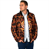 Polynesia Lava Monster Cosplay Padded Jacket Fiery Glowing Volcano Crack Pattern