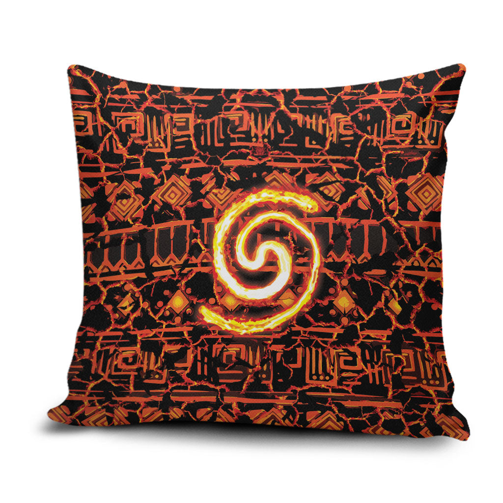 Polynesia Lava Monster Cosplay Pillow Cover Fiery Glowing Volcano Crack Pattern