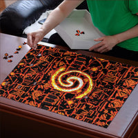 Polynesia Lava Monster Cosplay Puzzle Fiery Glowing Volcano Crack Pattern