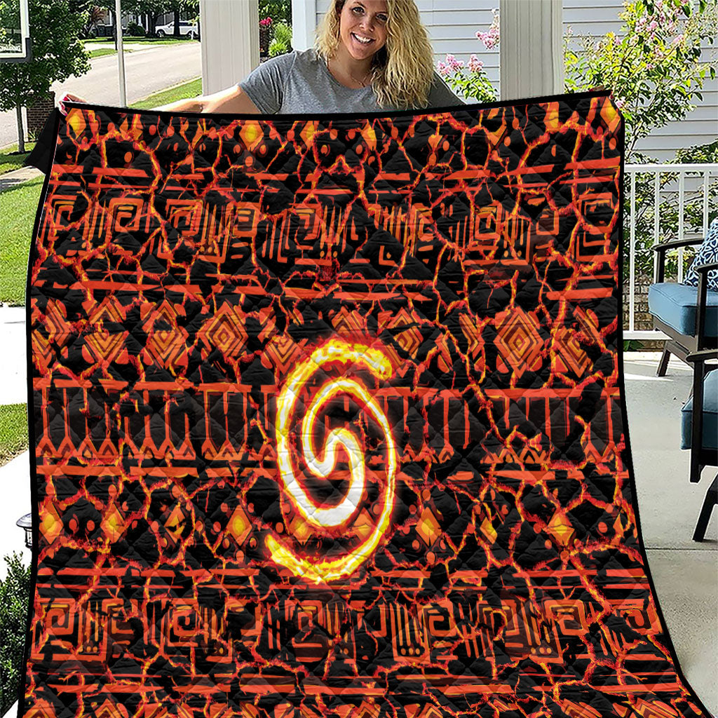 Polynesia Lava Monster Cosplay Quilt Fiery Glowing Volcano Crack Pattern