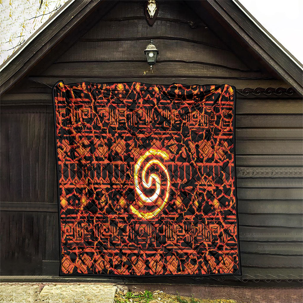 Polynesia Lava Monster Cosplay Quilt Fiery Glowing Volcano Crack Pattern