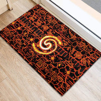 Polynesia Lava Monster Cosplay Rubber Doormat Fiery Glowing Volcano Crack Pattern