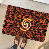Polynesia Lava Monster Cosplay Rubber Doormat Fiery Glowing Volcano Crack Pattern