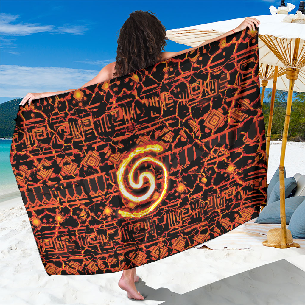 Polynesia Lava Monster Cosplay Sarong Fiery Glowing Volcano Crack Pattern