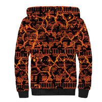 Polynesia Lava Monster Cosplay Sherpa Hoodie Fiery Glowing Volcano Crack Pattern
