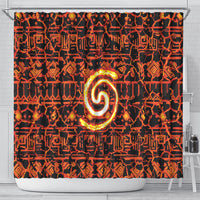 Polynesia Lava Monster Cosplay Shower Curtain Fiery Glowing Volcano Crack Pattern