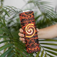 Polynesia Lava Monster Cosplay Skinny Tumbler Fiery Glowing Volcano Crack Pattern