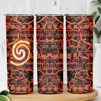 Polynesia Lava Monster Cosplay Skinny Tumbler Fiery Glowing Volcano Crack Pattern