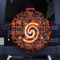 Polynesia Lava Monster Cosplay Spare Tire Cover Fiery Glowing Volcano Crack Pattern