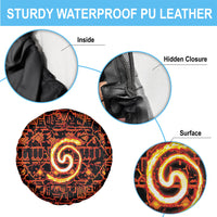 Polynesia Lava Monster Cosplay Spare Tire Cover Fiery Glowing Volcano Crack Pattern