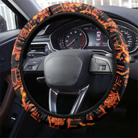 Polynesia Lava Monster Cosplay Steering Wheel Cover Fiery Glowing Volcano Crack Pattern