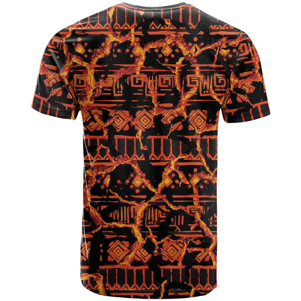 Polynesia Lava Monster Cosplay T Shirt Fiery Glowing Volcano Crack Pattern