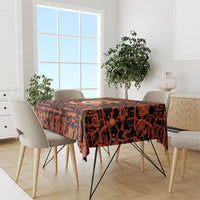 Polynesia Lava Monster Cosplay Tablecloth Fiery Glowing Volcano Crack Pattern