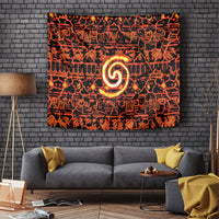 Polynesia Lava Monster Cosplay Tapestry Fiery Glowing Volcano Crack Pattern