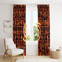 Polynesia Lava Monster Cosplay Window Curtain Fiery Glowing Volcano Crack Pattern