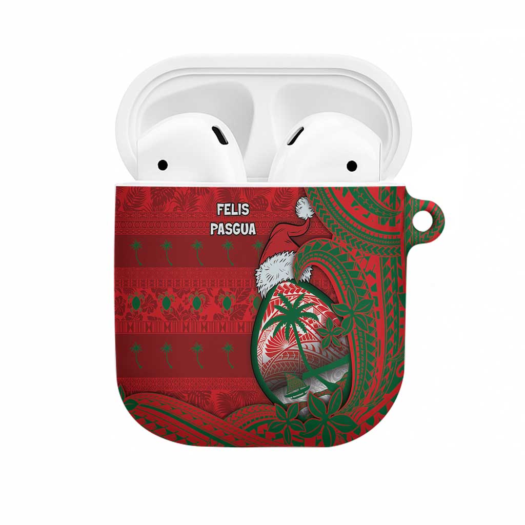 Guam Christmas AirPods Case Chamorro Seal Hat Santa Tribal Waves - Polynesian Pride