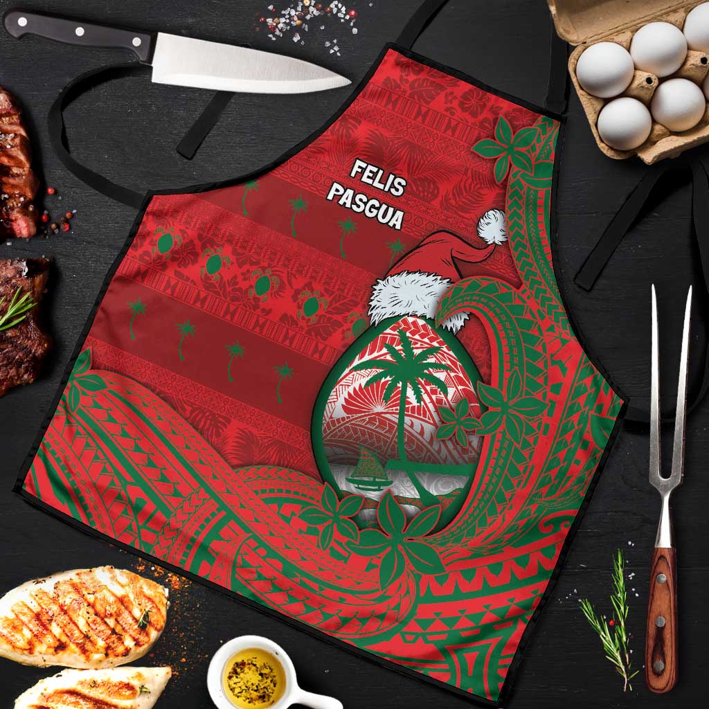 Guam Christmas Apron Chamorro Seal Hat Santa Tribal Waves - Polynesian Pride