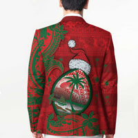 Guam Christmas Blazer Chamorro Seal Hat Santa Tribal Waves - Polynesian Pride