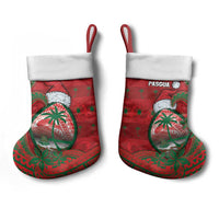 Guam Christmas Stocking Chamorro Seal Hat Santa Tribal Waves - Polynesian Pride