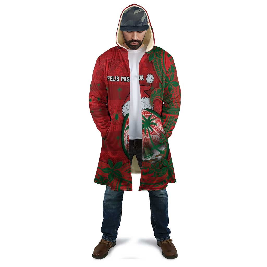 Guam Christmas Cloak Chamorro Seal Hat Santa Tribal Waves - Polynesian Pride