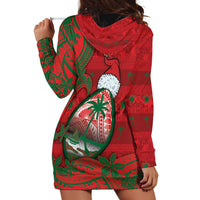 Guam Christmas Hoodie Dress Chamorro Seal Hat Santa Tribal Waves - Polynesian Pride